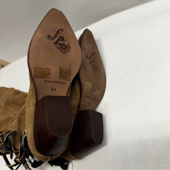 Free people Brown boots back lace sway low boots military taupe size 9.5 - Picture 8 of 16